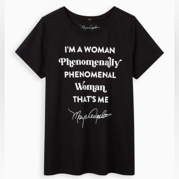 Womens Torrid 1 Black Graphic Tee Slim Fit Crew Tee Maya Angelou Women 1 1 1L - Picture 1 of 8